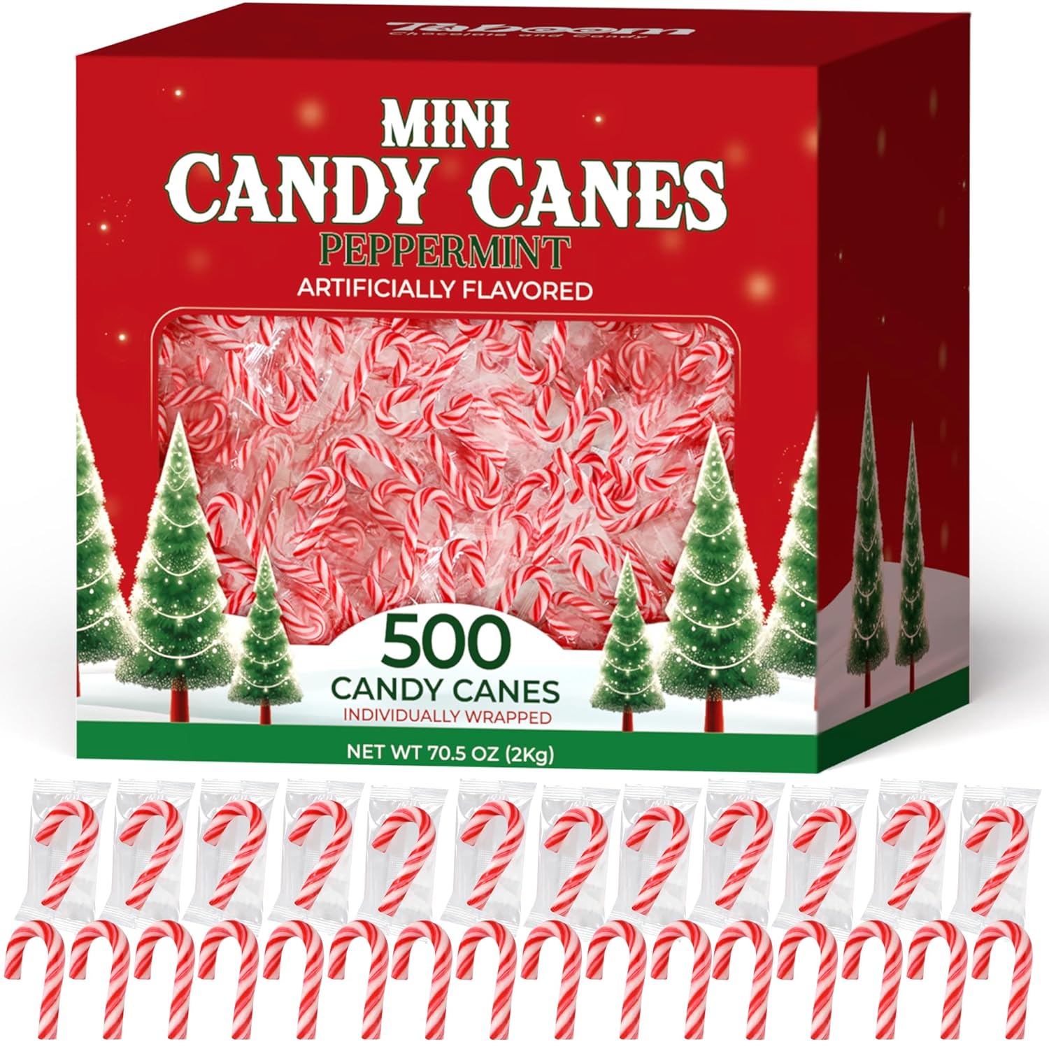Mini Candy Cane Individually Wrapped 500 Pack