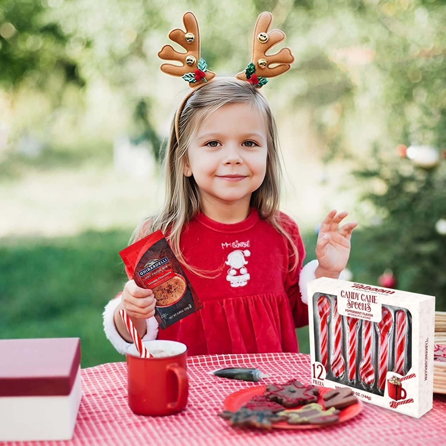 Taboom 12 Candy Cane Spoons Bundled with 12 Hot Cocoa Packets