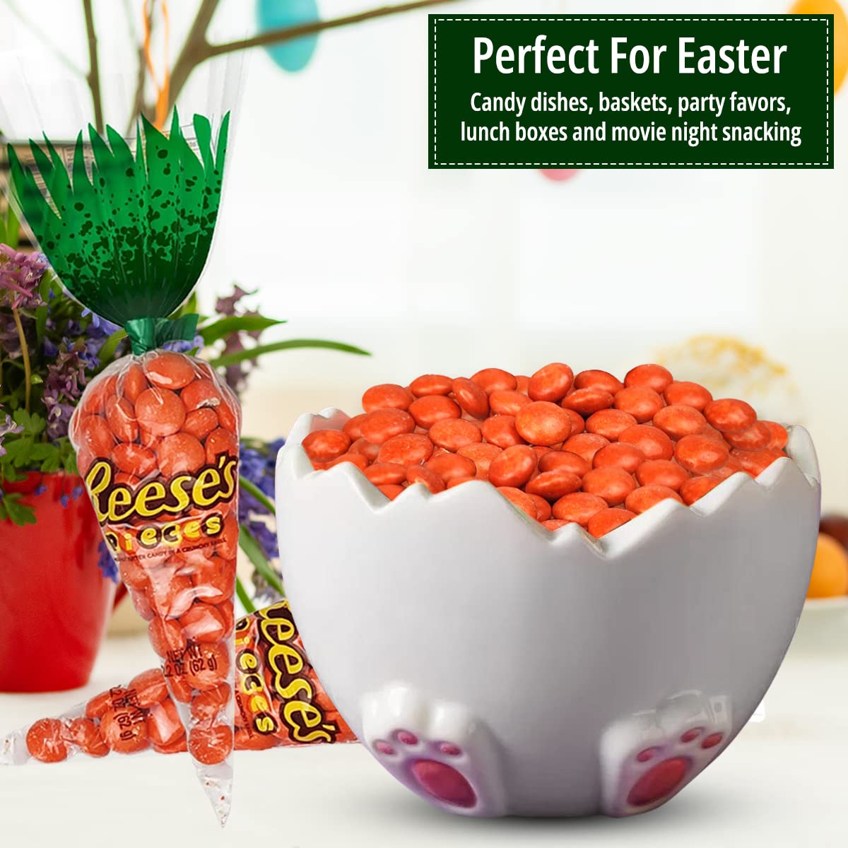 Reese's Easter Carrot Bags Peanut Butter Chocolate Pieces 4 Pack