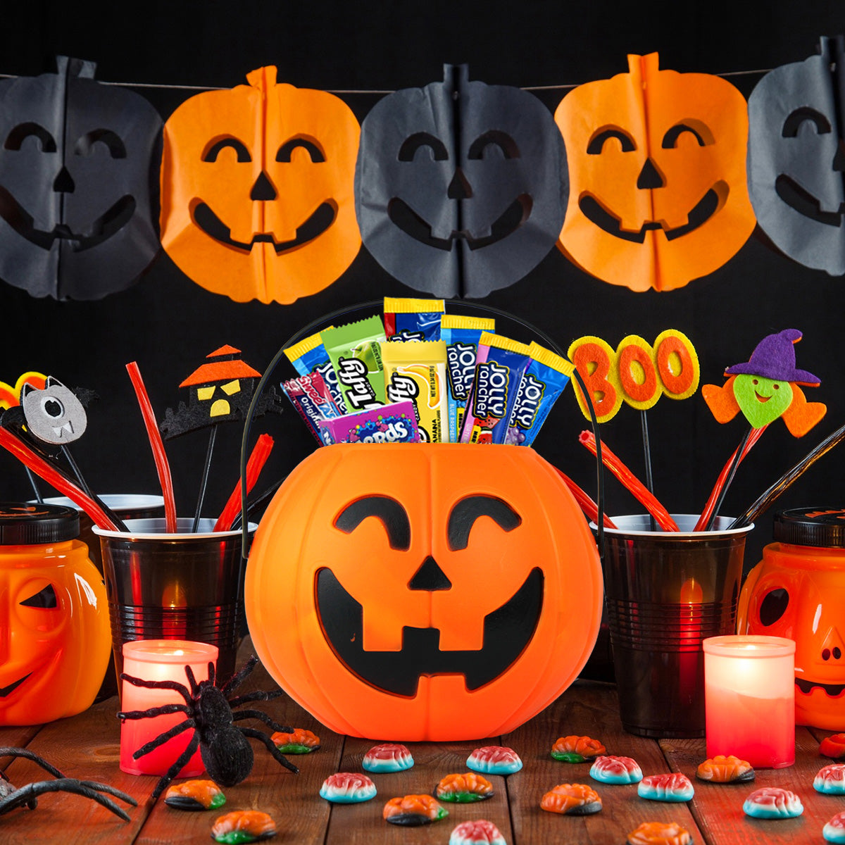 Halloween Pumpkin Gift Basket Assorted candy 80ct