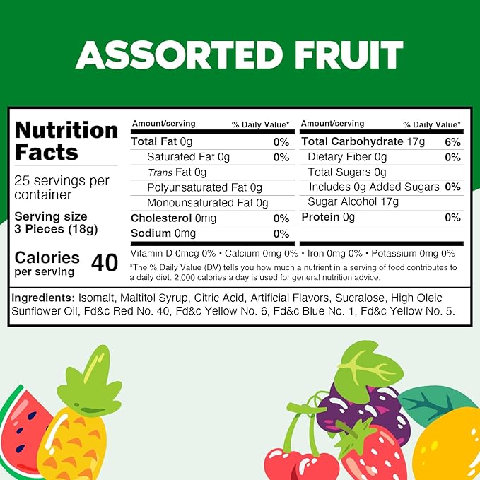 Taboom Sugar Free Assorted Fruit Mix Hard Candy 1 Pound