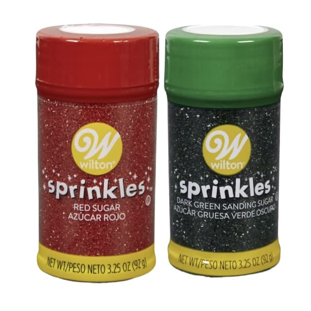Wilton Holiday Dark Green and Red Sanding Sugar