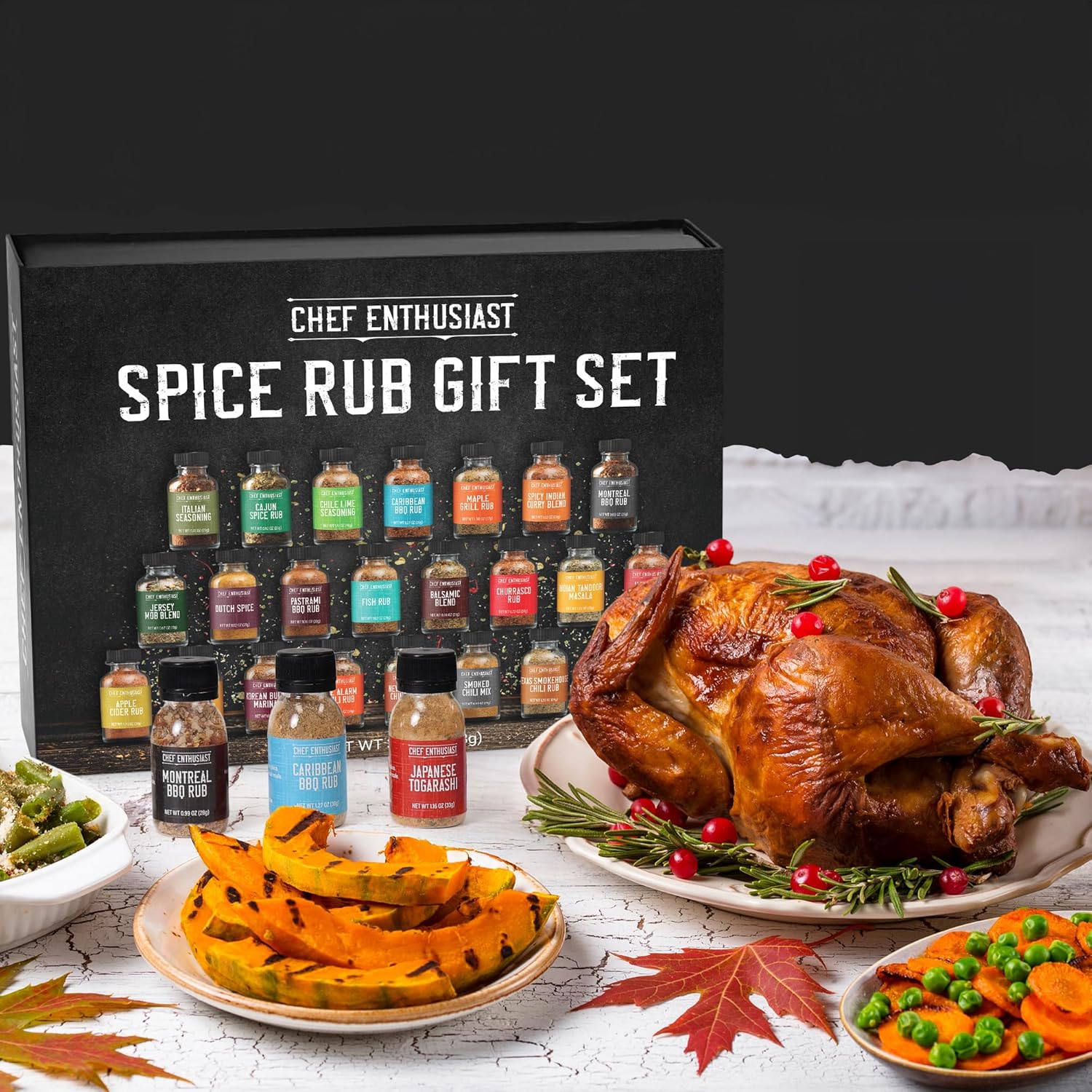 Chef Enthusiast 24 Unique Individual BBQ Spice Rub Sampler Gift Set