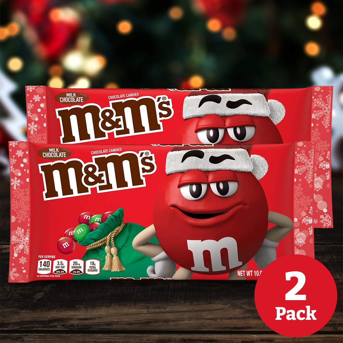 M&M's Red & Green Christmas Chocolate 2 Pack