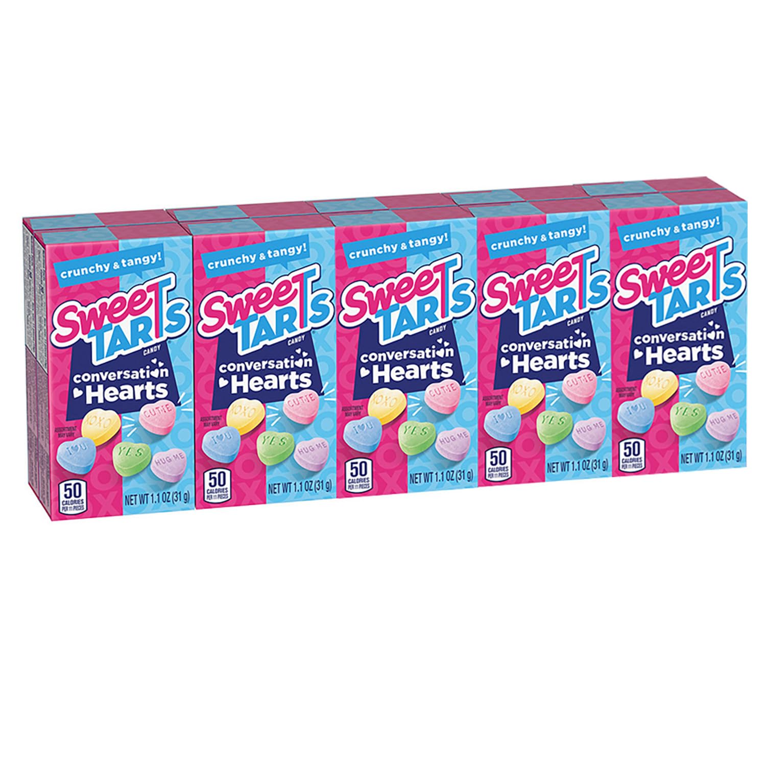 Sweet Tarts Conversation Hearts Candy - 10 Boxes