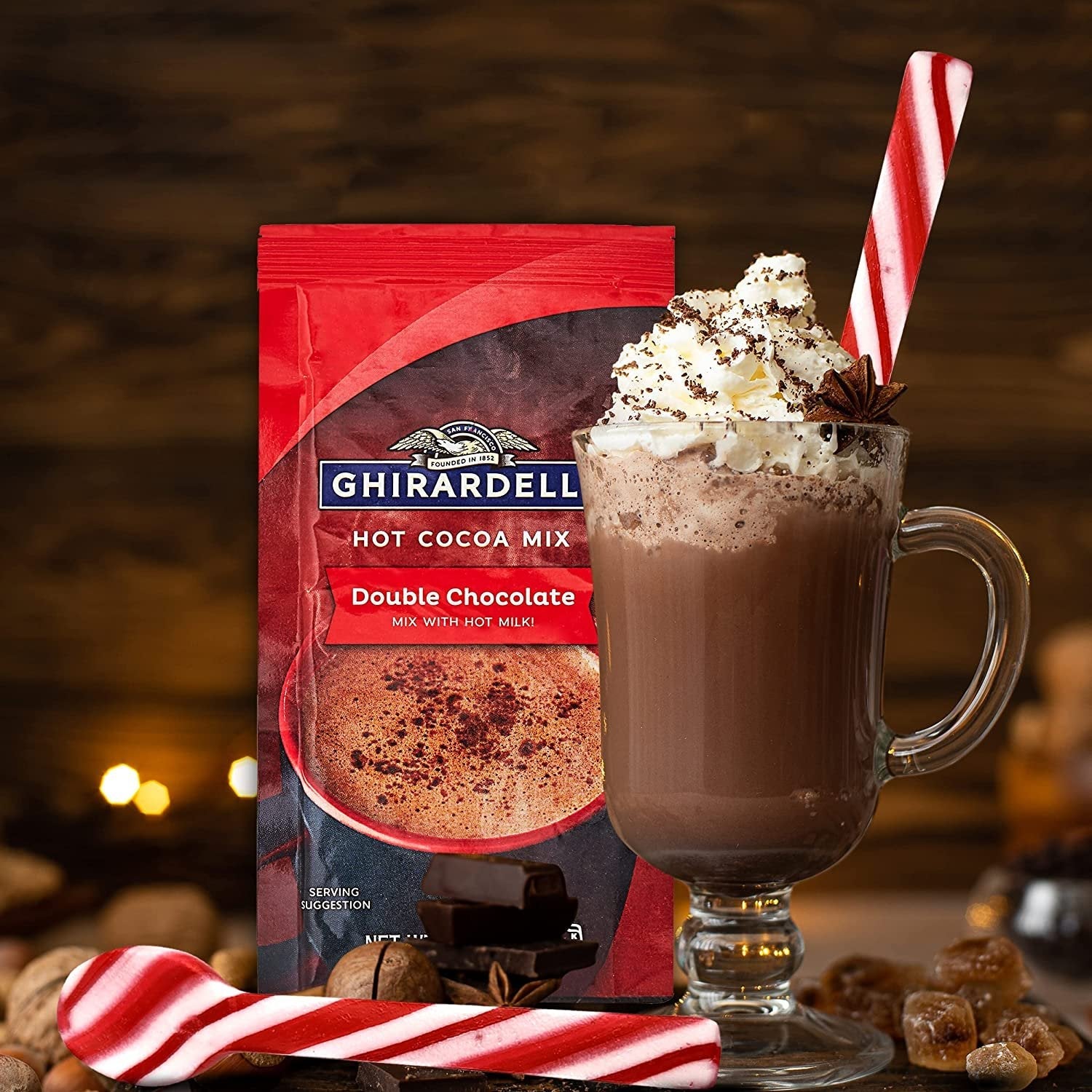 Taboom 12 Candy Cane Spoons Bundled with 12 Hot Cocoa Packets