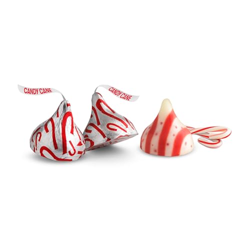 HERSHEY'S KISSES Candy Cane Flavored, Christmas Candy Bulk Bag, 30.1 oz