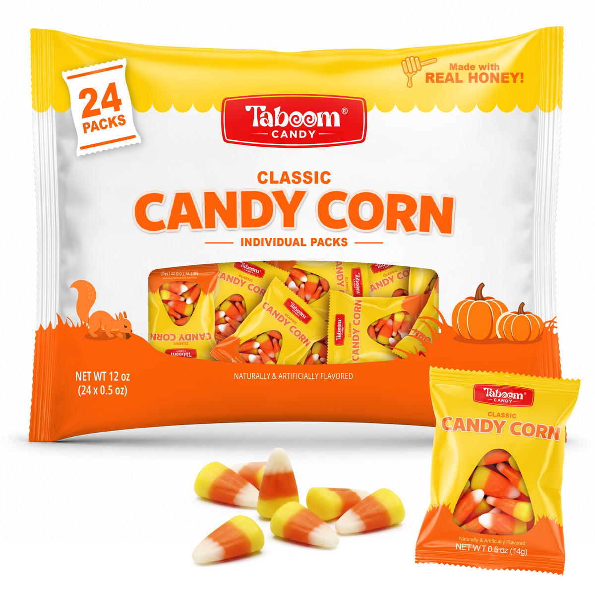 Taboom Halloween Candy Corn 24 Mini Packs Count