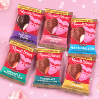 Russell Stover Valentine's Milk Chocolate Caramel Heart Pack of 18
