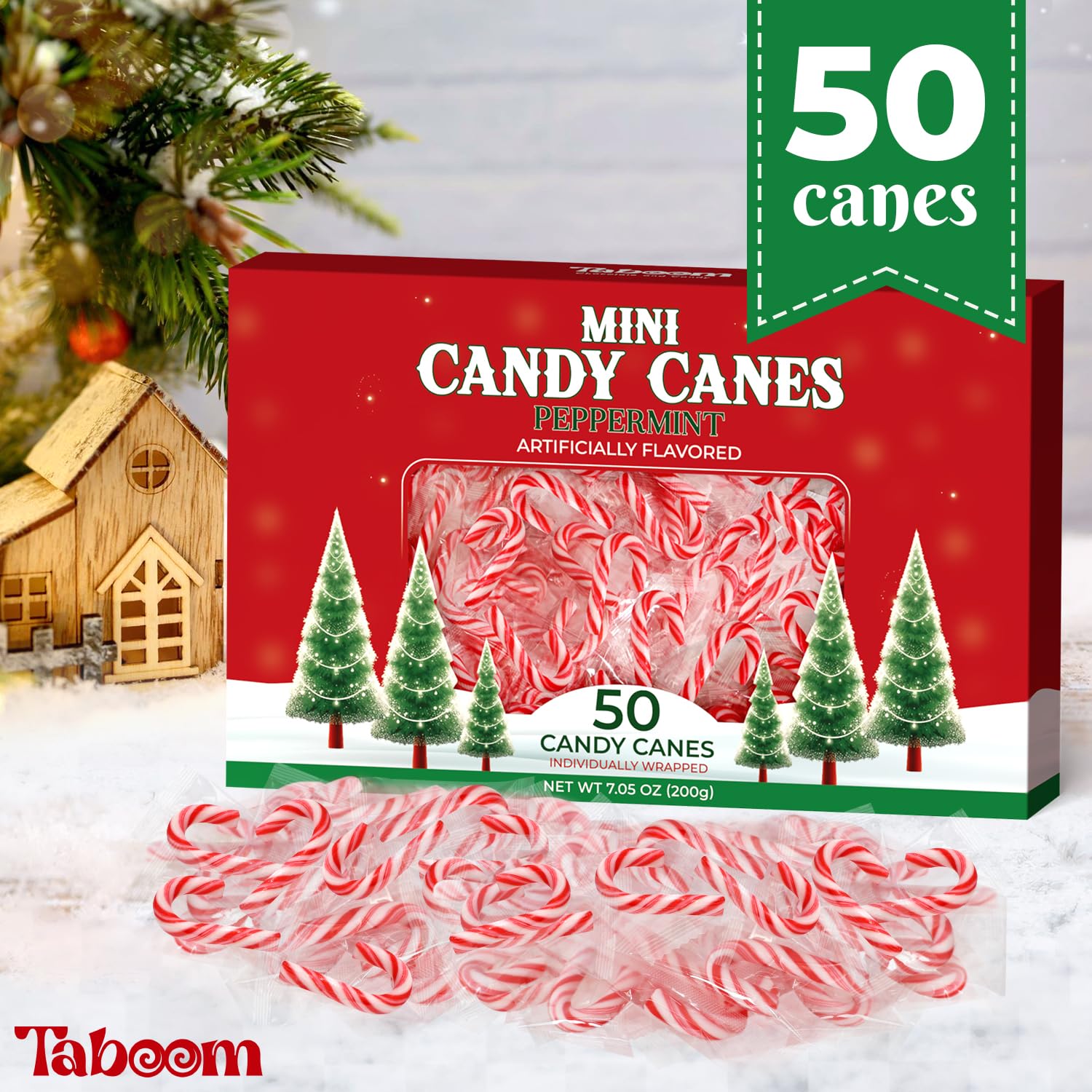 Mini Candy Cane Individually Wrapped 50 Pack