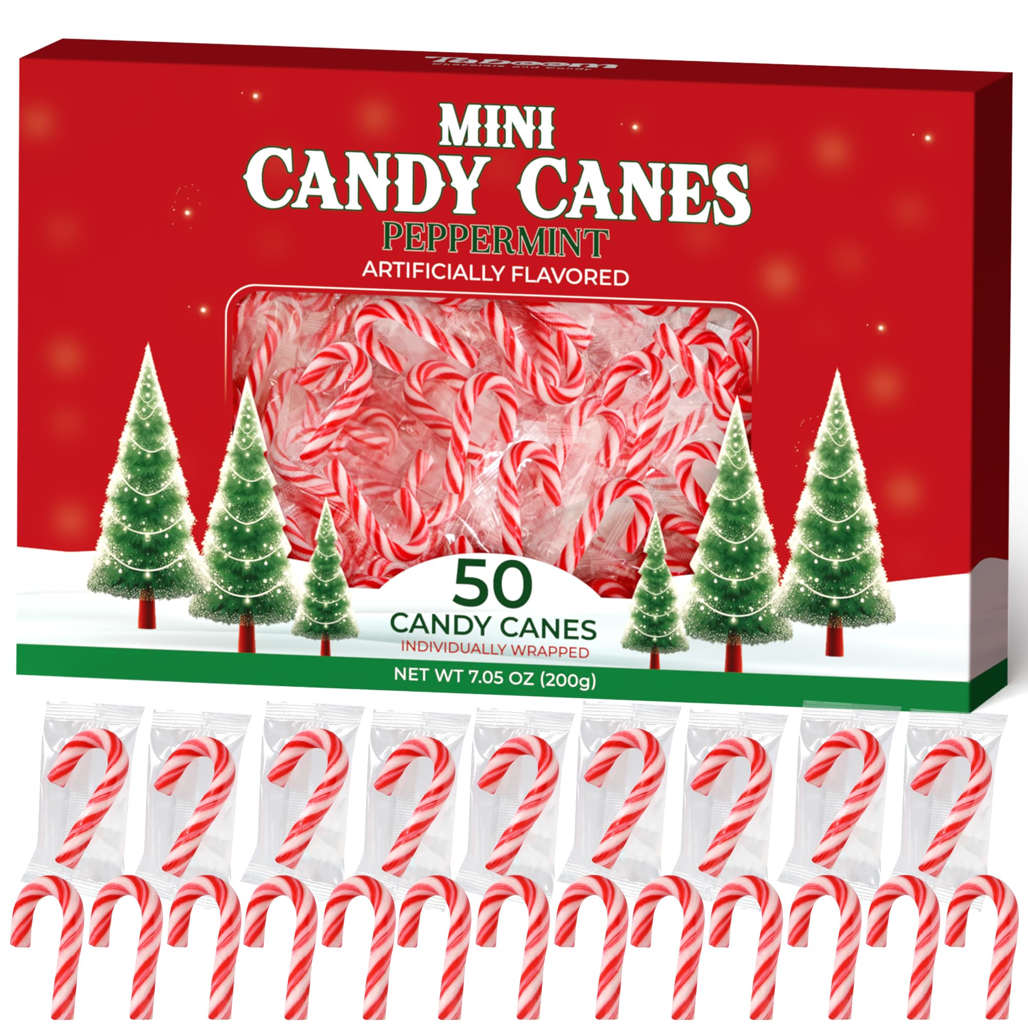 Mini Candy Cane Individually Wrapped 50 Pack