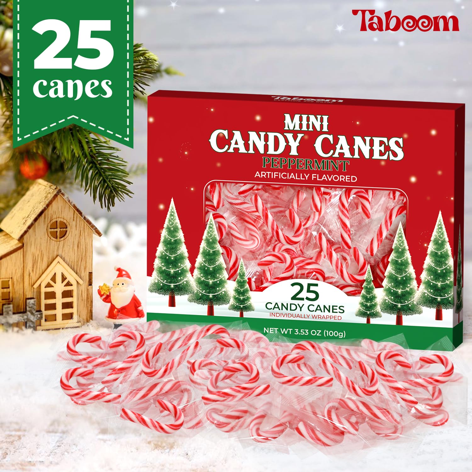 Mini Candy Cane Individually Wrapped 25 Pack