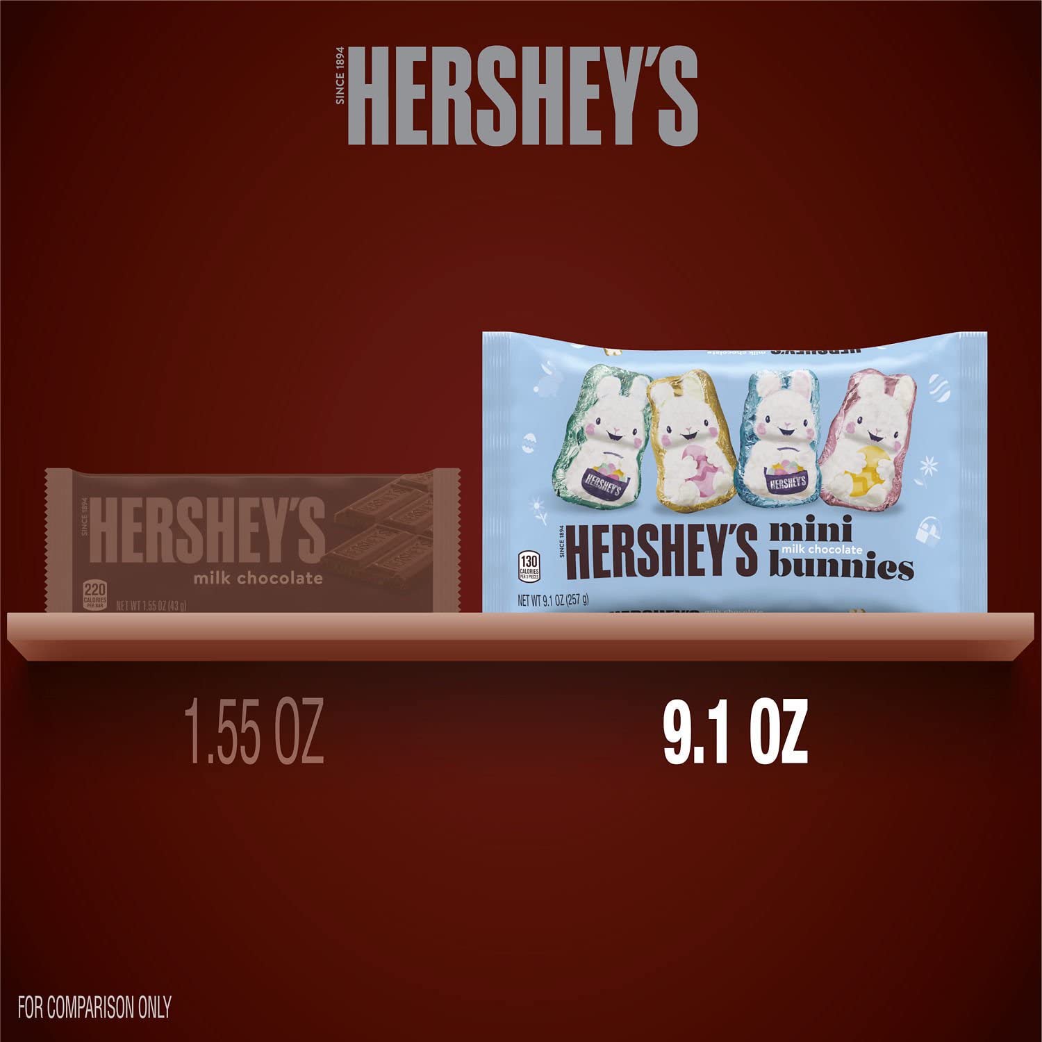 Hershey's Easter Milk Chocolate Mini Bunnies, 9.1 oz bag, 4 count