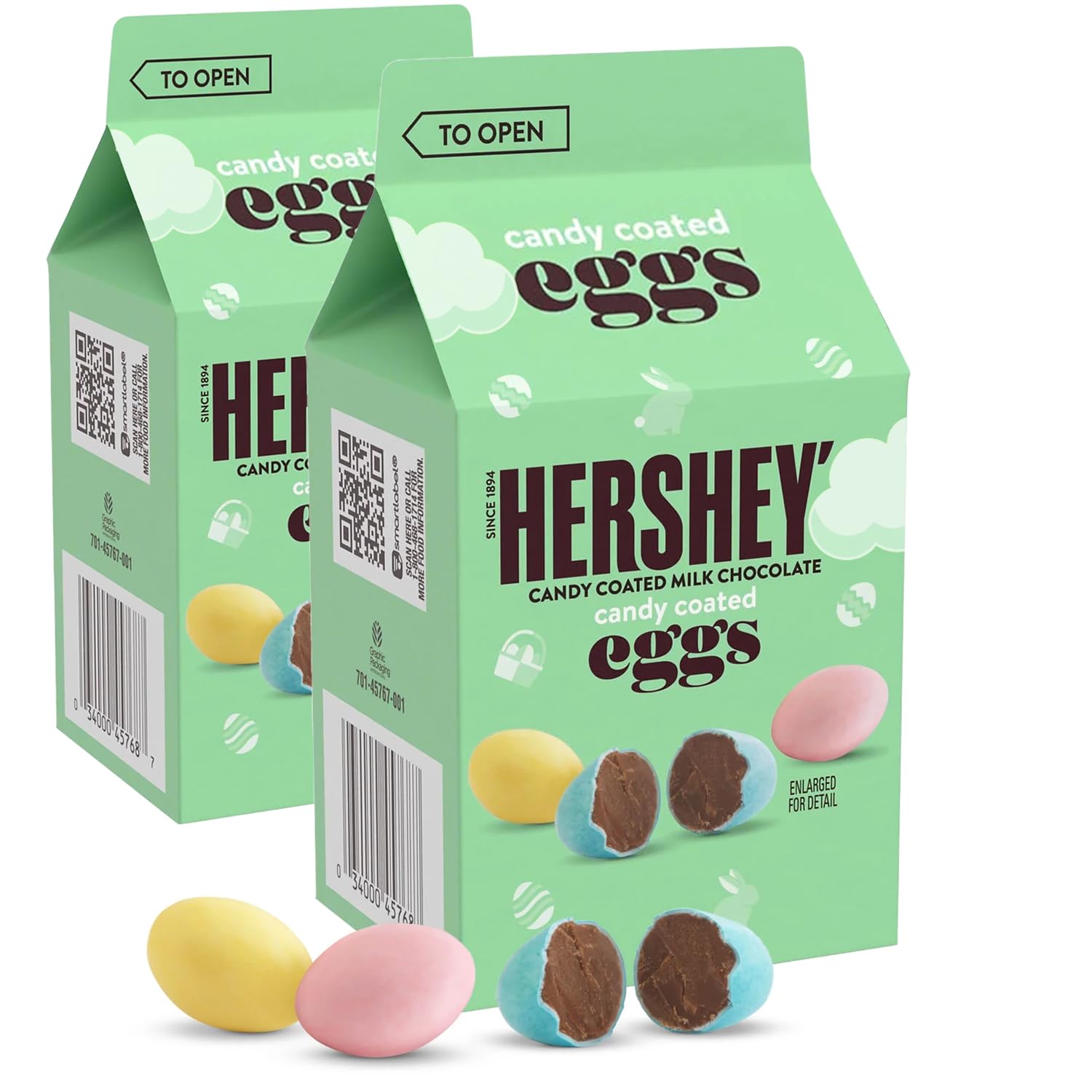 Hershey's Easter Candy Coated Milk Chocolate Eggs 2 Cartons