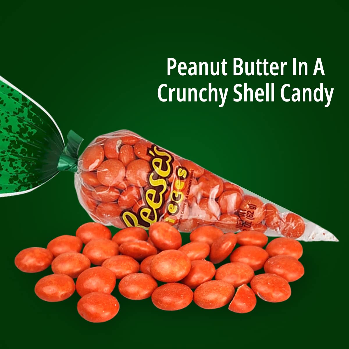 Reese's Easter Carrot Bags Peanut Butter Chocolate Pieces  4 Pack