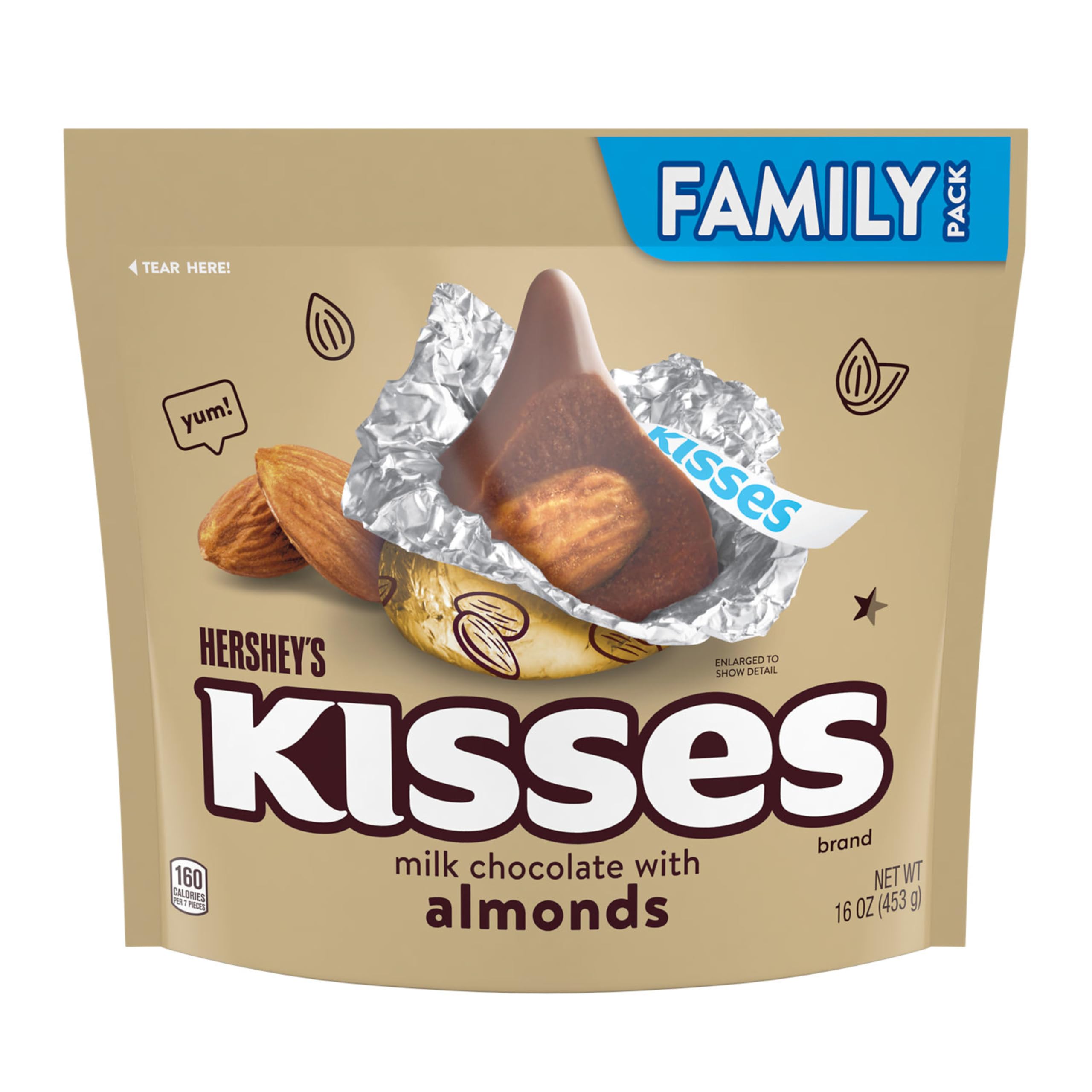 Hershey's Kisses Milk Chocolate with Almonds 16 oz