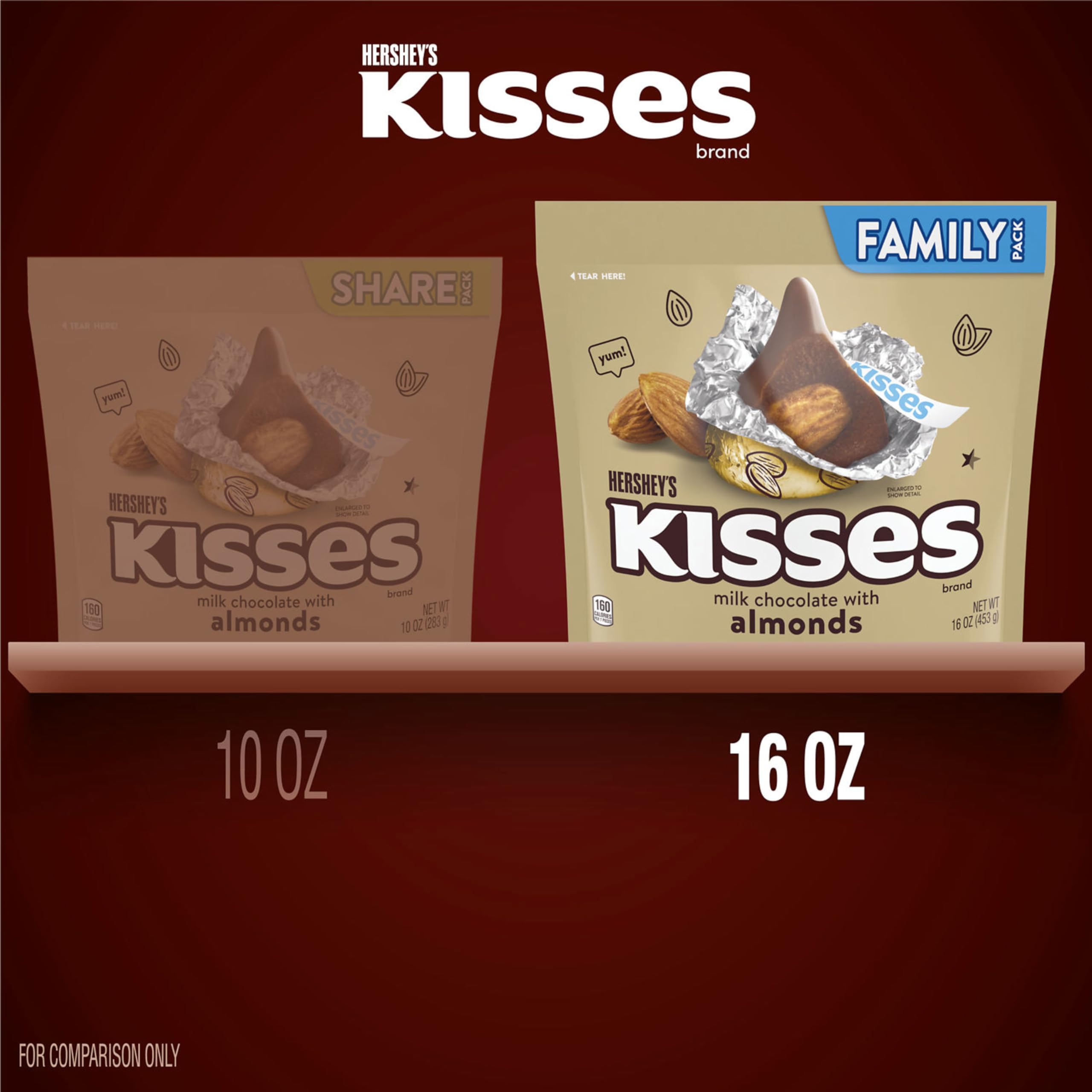Hershey's Kisses Milk Chocolate with Almonds 16 oz