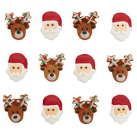 Wilton Reindeer, Santa Royal Icing Decorations, 12 Count
