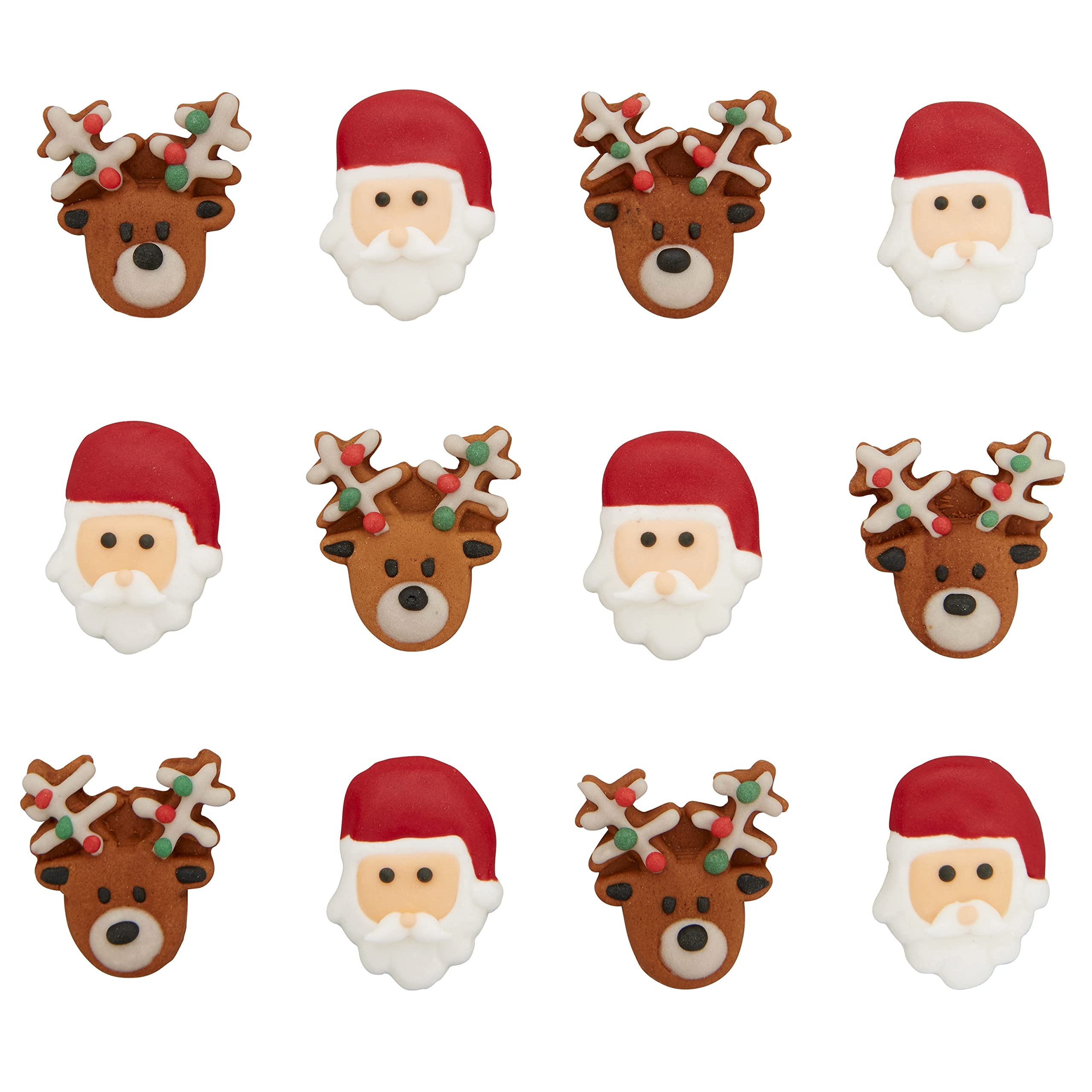 Wilton Reindeer, Santa Royal Icing Decorations, 12 Count