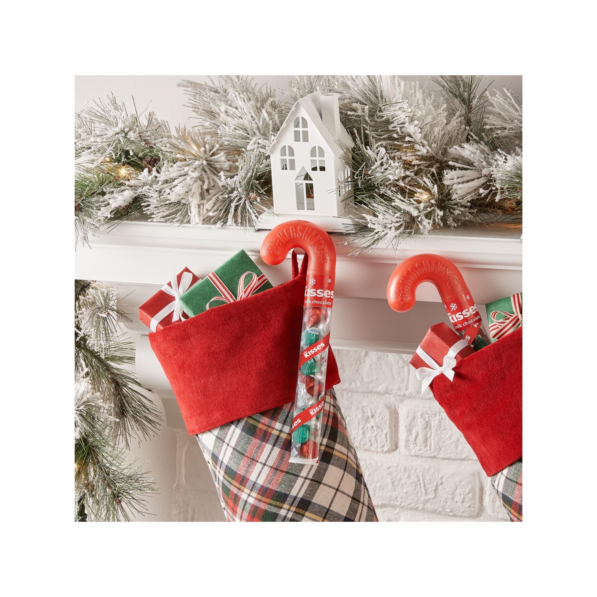 Hershey's Kisses Filled Candy Cane Tubes  Pack of 4