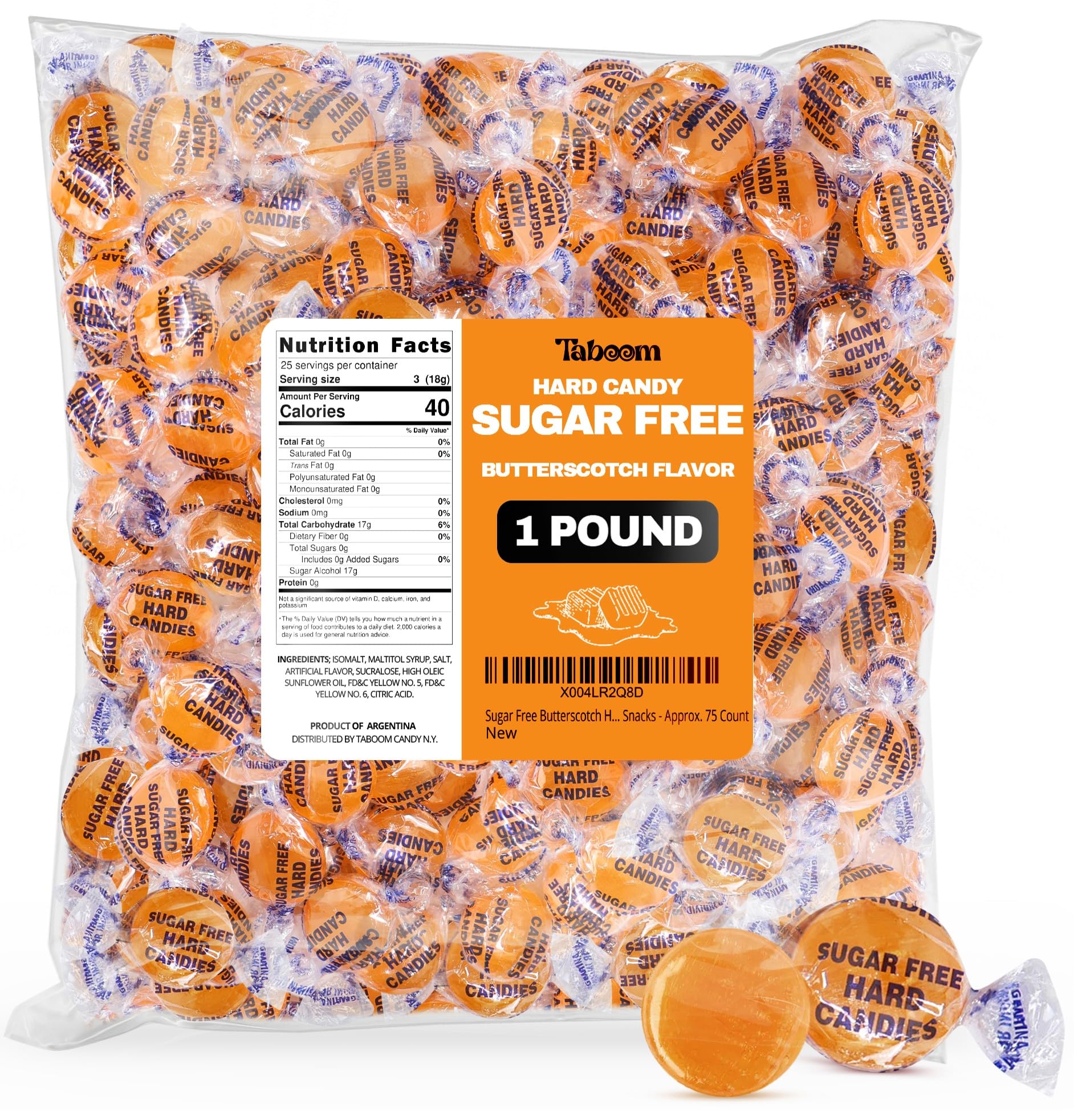 Sugar Free Butterscotch Hard Candy 1 Pound