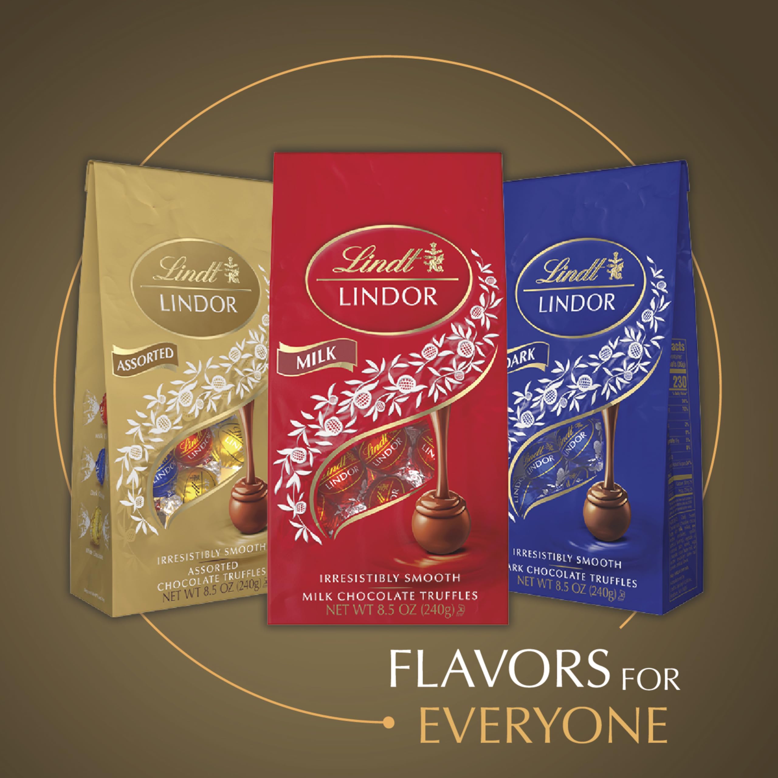 Lindt LINDOR Assorted Chocolate Candy Truffles Gift Box, 8.4 oz.