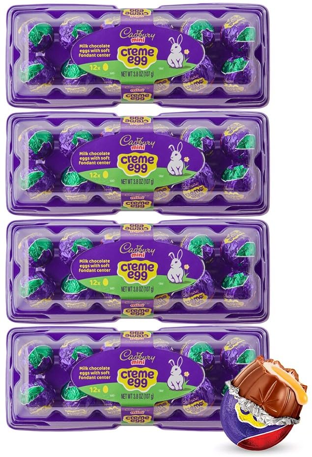 Cadbury Mini Creme Eggs 48 Milk Chocolate 4 Trays (12 Count Each Tray)