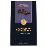 Godiva Masterpiece Dark Chocolate Bag, Individually Wrapped with Ganache Center, Gourmet Gift for Birthday, Holiday, Kosher, Halal, 15oz