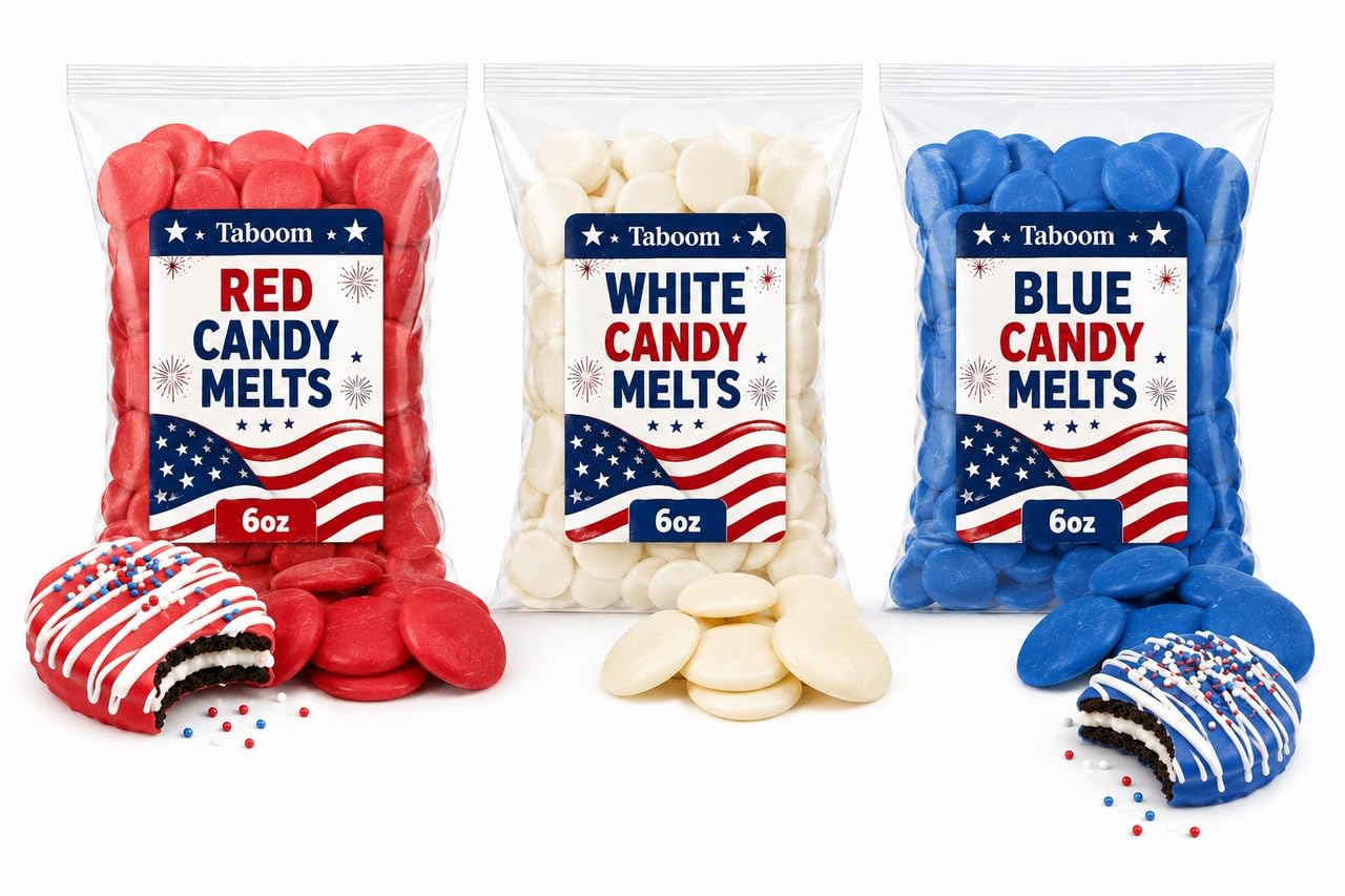 USA Theme Candy Melts, Red White & Blue Candy Melting Wafers, 6 oz