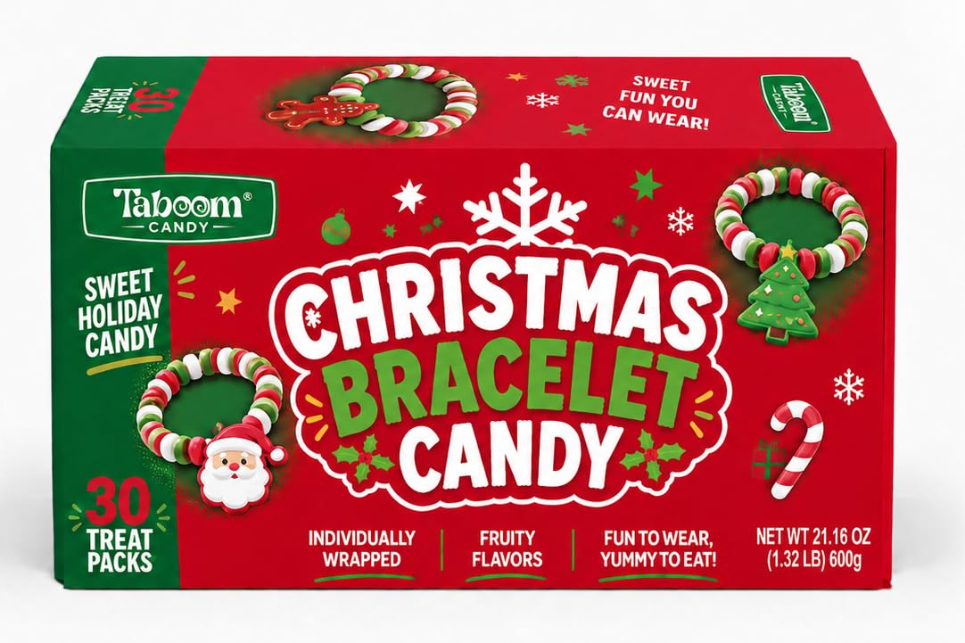 Holiday Candy Bracelets Dye Free 30ct Individual Packs