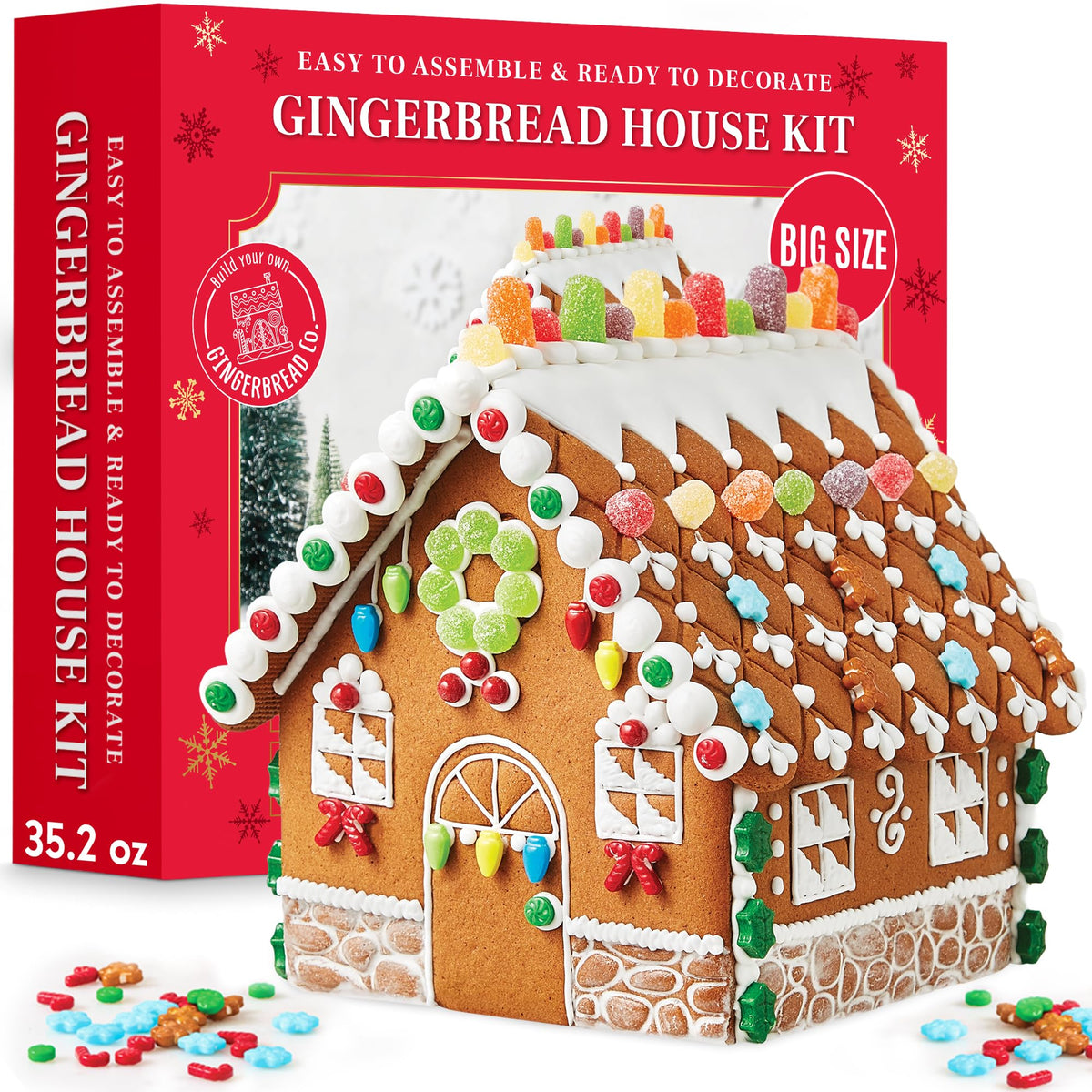 Large Gingerbread House Kit DIY Holiday Cookie Decorating Kit
