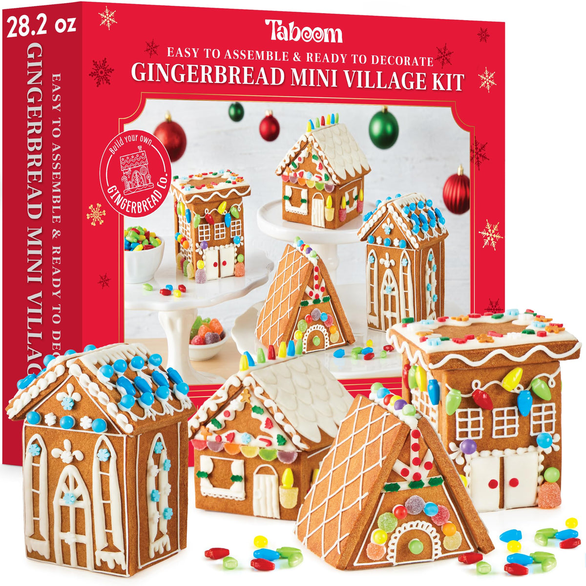 Gingerbread House Kit Mini Village Set of 4 DIY