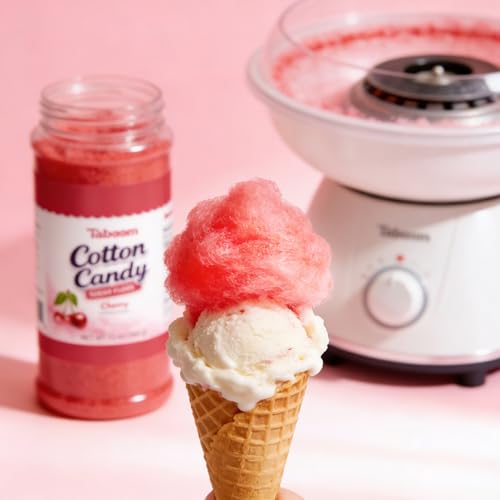 Cotton Candy Sugar Floss Variety Pack - Grape, Raspberry & Cherry Flavors, 3 Bottles (12oz Each) Includes 55 Cones for Home & Commercial Cotton Candy Machines, Parties, Carnivals & Events