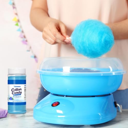 Cotton Candy Sugar Floss Variety Pack - Grape, Raspberry & Cherry Flavors, 3 Bottles (12oz Each) Includes 55 Cones for Home & Commercial Cotton Candy Machines, Parties, Carnivals & Events