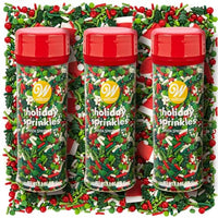 Wilton Christmas Sprinkles Santa Hat and Green Tree Sprinkle Mix 3 Pack