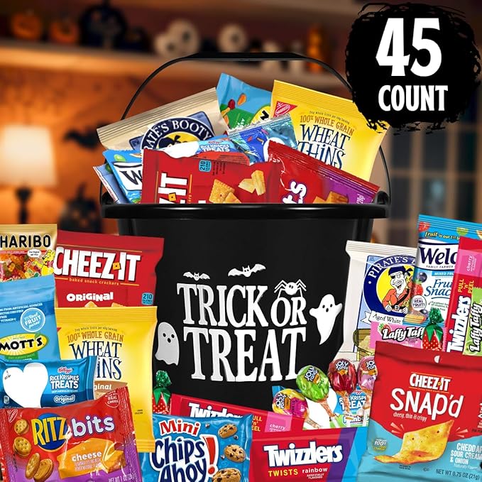 Halloween Black Gift Basket Care Package 45 Count