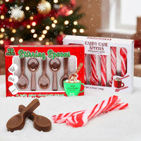 Peppermint Candy Cane Spoons & Chocolate Hot Cocoa Spoons Bundle