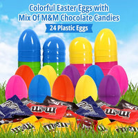Plastic Easter Eggs with M&M's Chocolate 24 count