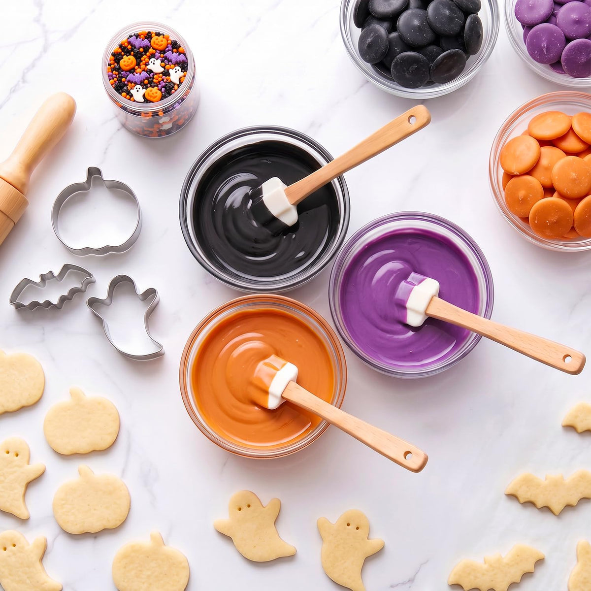 Taboom Halloween Theme Candy Melts Black Orange Purple (6 oz Bags) Total 18oz
