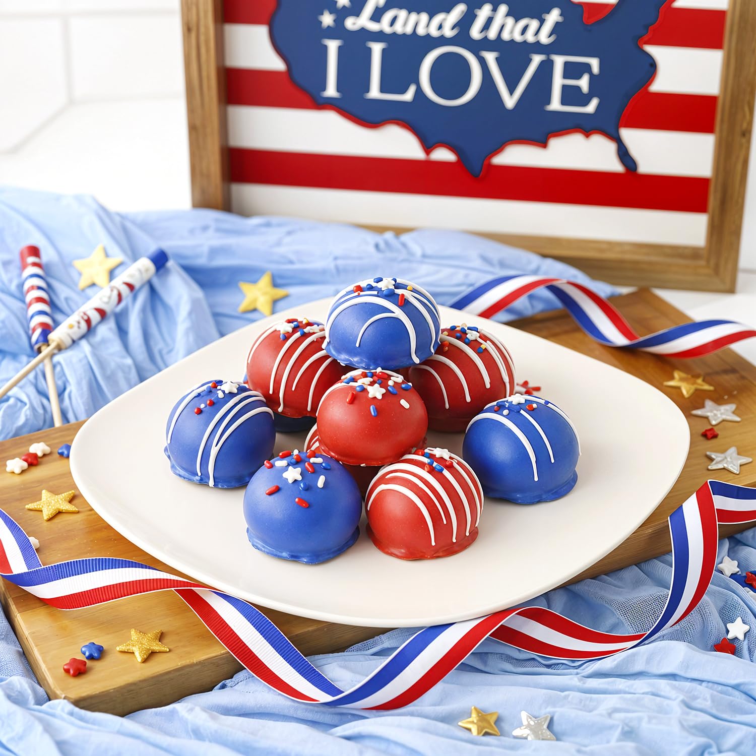 USA Theme Candy Melts, Red White & Blue Candy Melting Wafers, 6 oz