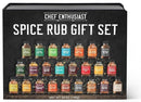 Chef Enthusiast 24 Unique Individual BBQ Spice Rub Sampler Gift Set