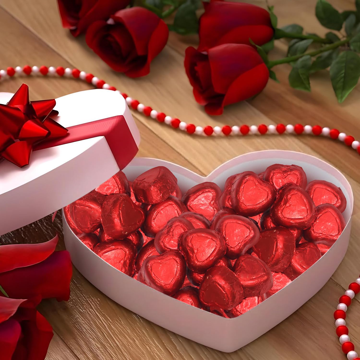 Taboom Milk Chocolate Valentine Red Hearts 1 Pound