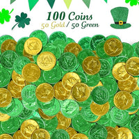 Albert Premier St. Patrick's Green & Gold Belgian Chocolate Coins 100