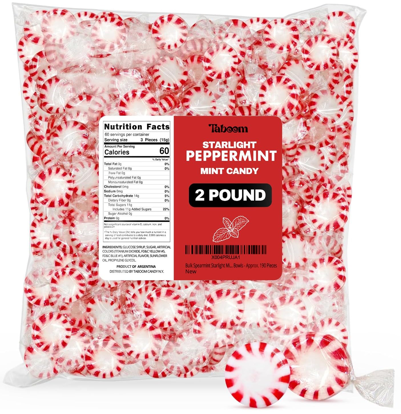 Taboom Starlight Peppermints Hard Candy 2 Pound