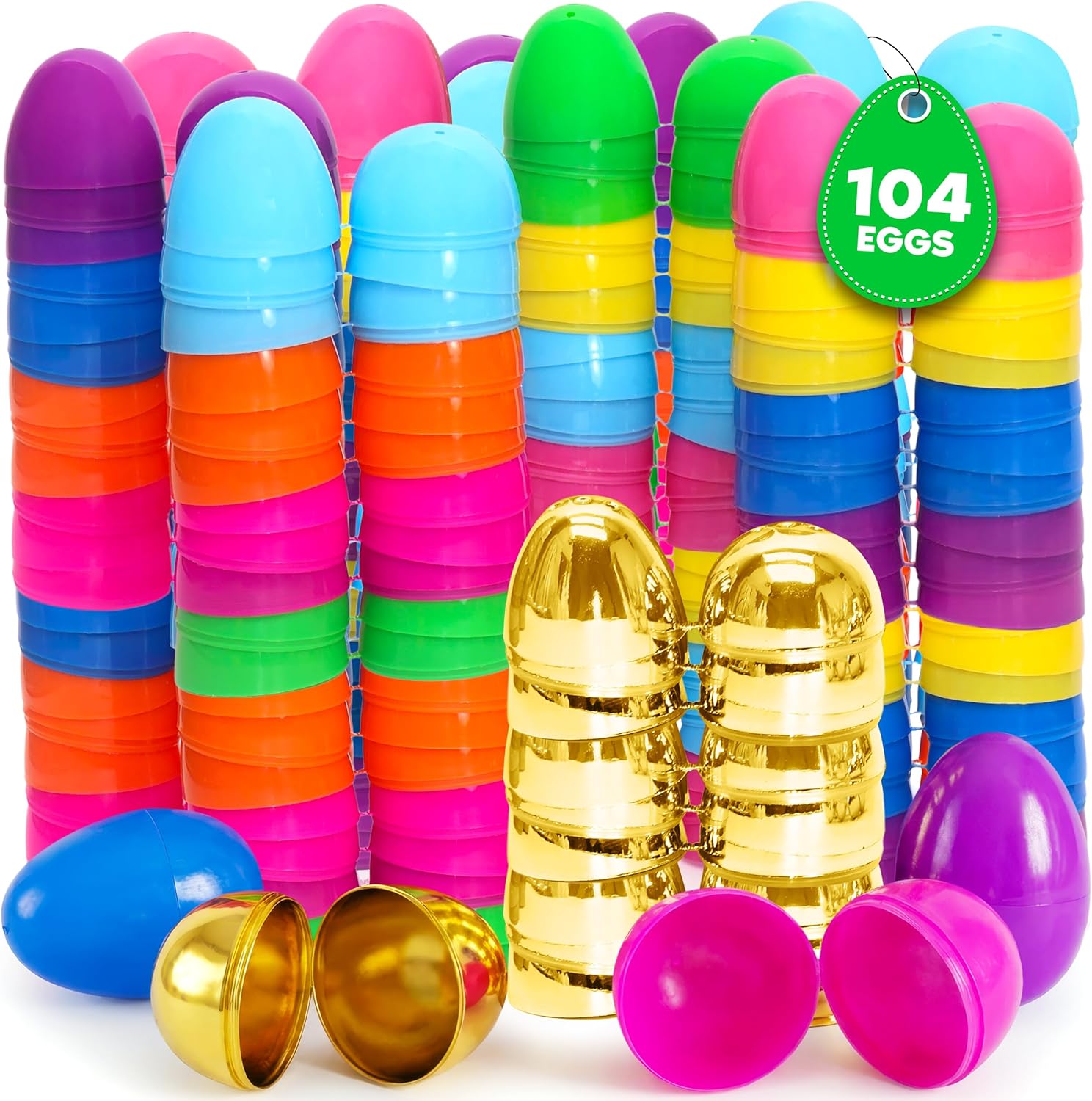 Taboom Bulk Easter Plastic Eggs 104 Count