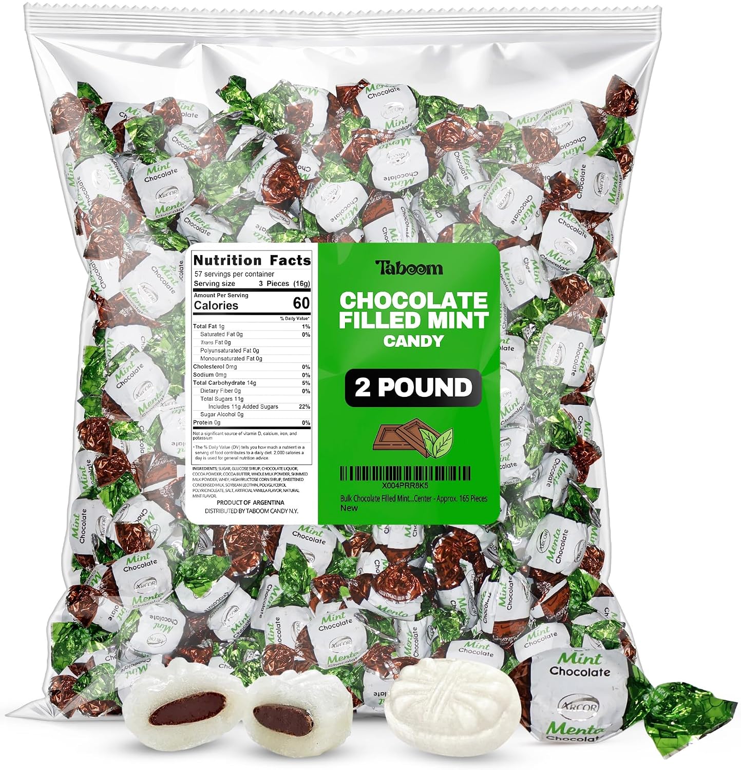 Taboom Chocolate Filled Mint Candy 2 Pound