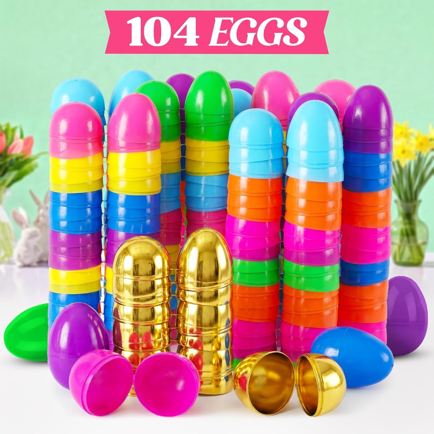 Taboom Bulk Easter Plastic Eggs 104 Count
