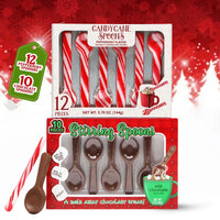 Peppermint Candy Cane Spoons & Chocolate Hot Cocoa Spoons Bundle