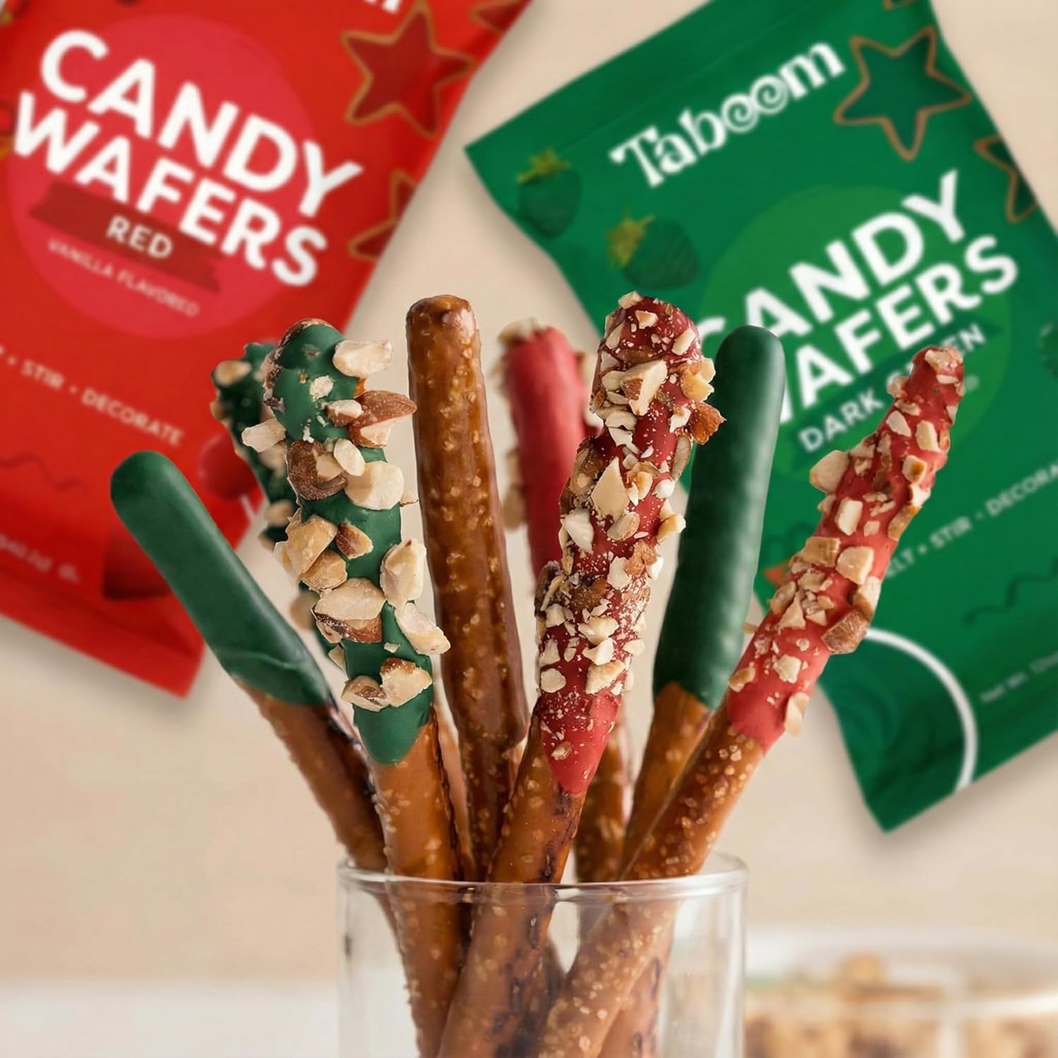 Holiday Red & Green Candy Wafers 2 Pack