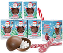 Christmas 6 Hot Chocolate Bombs & Peppermint Candy Cane Spoons Combo Gift Set
